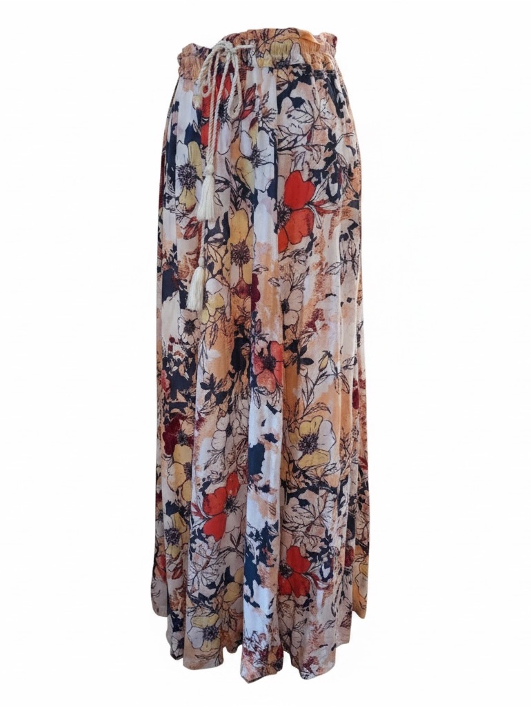 Floral Drawstring Maxi Skirt - Multi Floral
